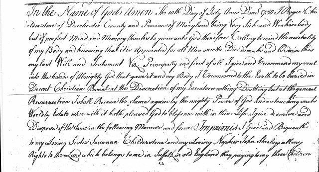 Will of Roger Childestone, p. 1